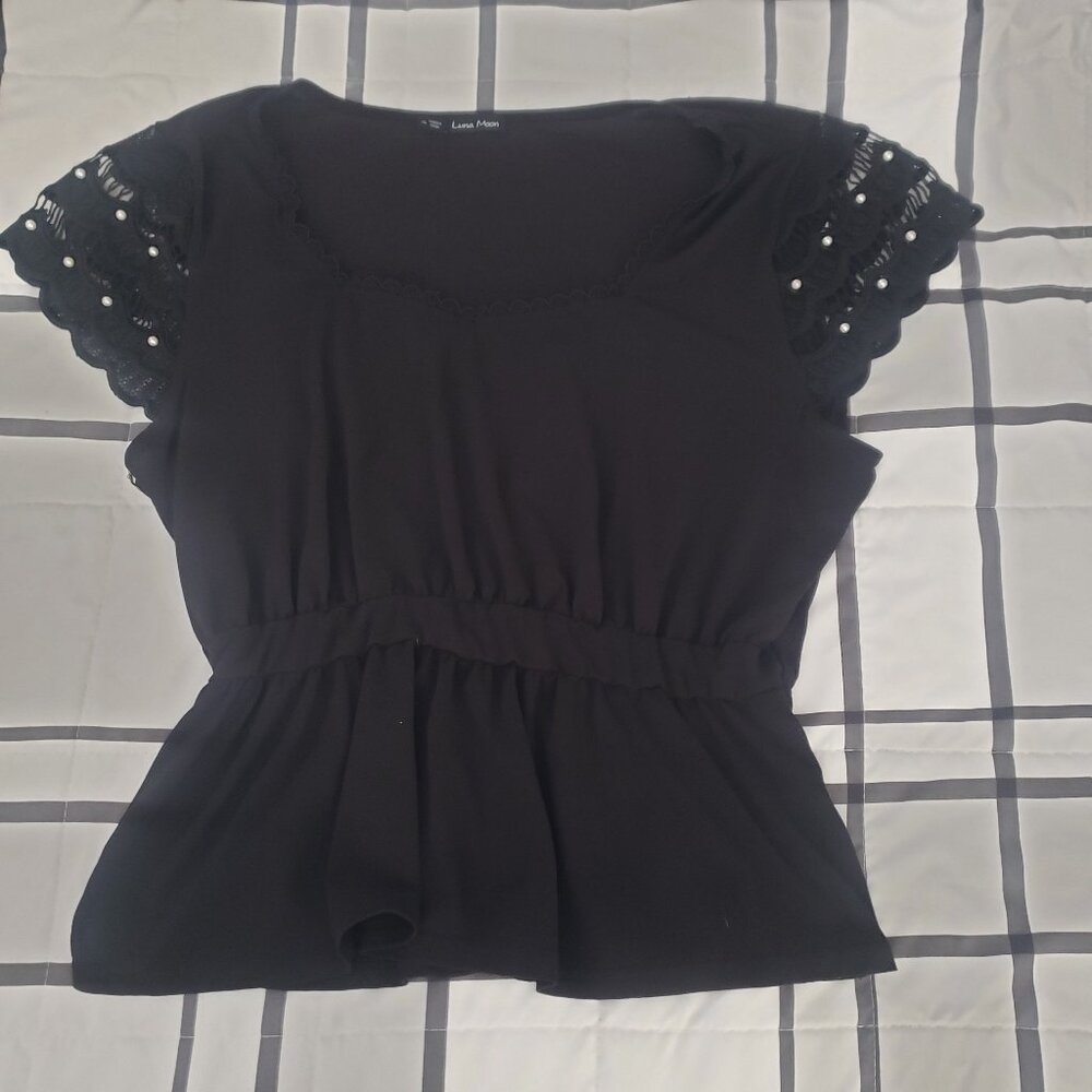 Lot of 3 Black Short Sleeve Shirts Various Styles All Size XL